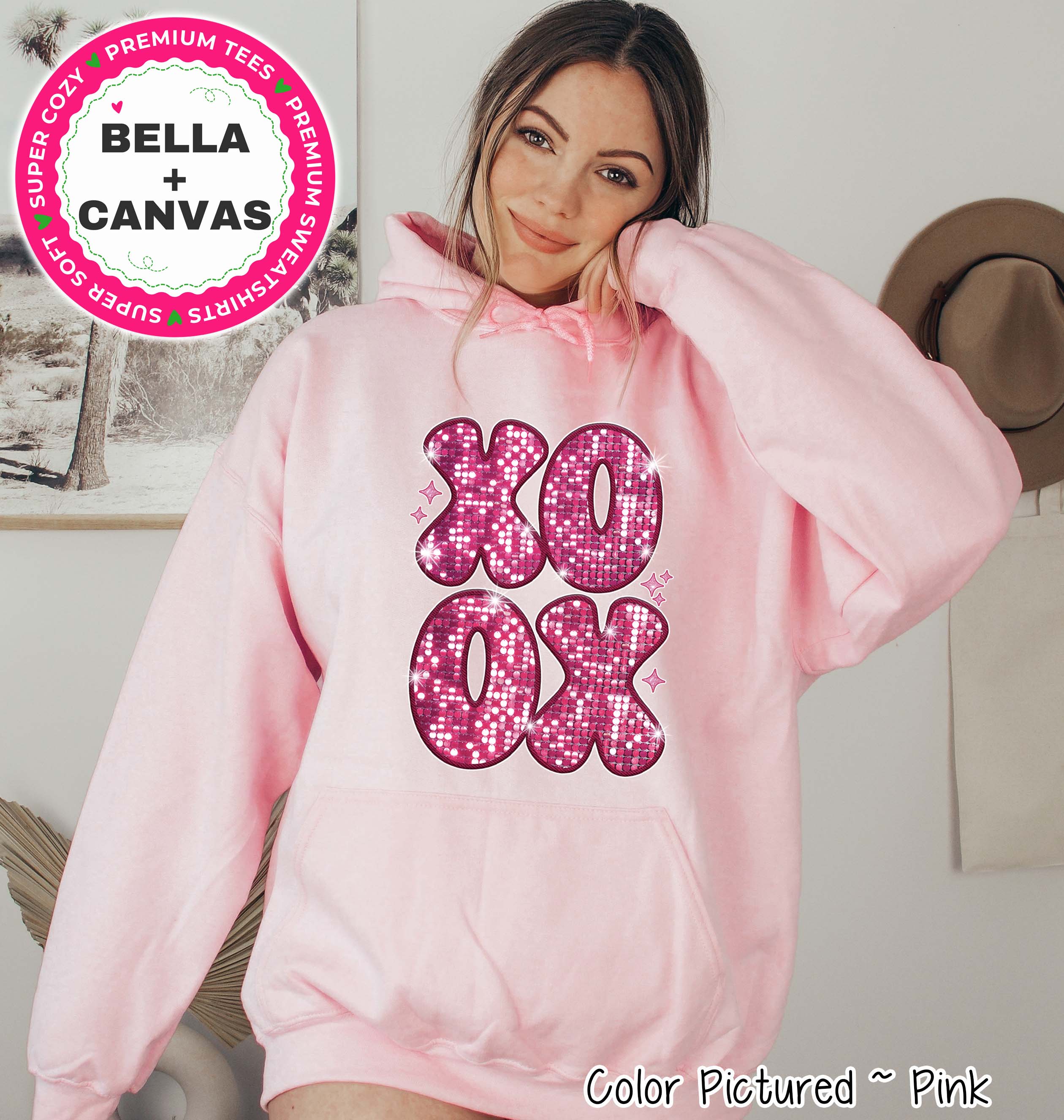 Faux Sequin XOXO Valentine Tee or Sweatshirt