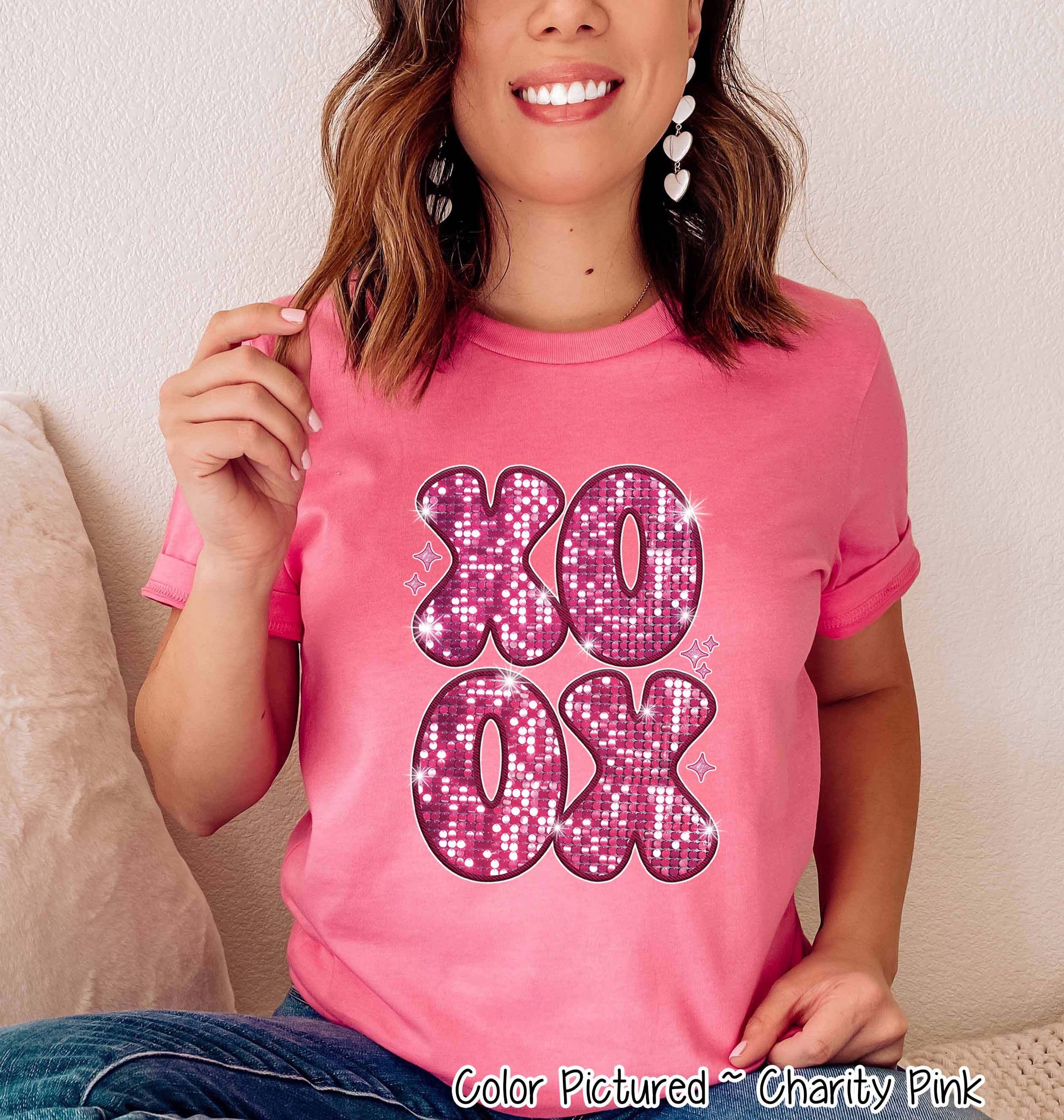 Faux Sequin XOXO Valentine Tee or Sweatshirt