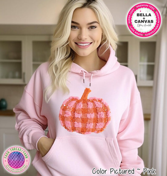 Pink and Orange Sparkle-Look Pumpkin Shirt – product photo 2