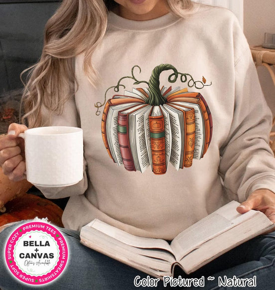 Book Lover Pumpkin Shirt – product photo 1