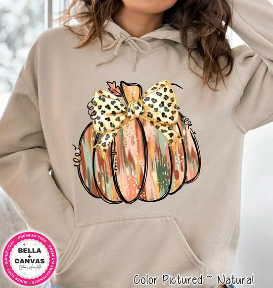 Brushstroke Pumpkin Leopard Bow Shirt – product photo 2