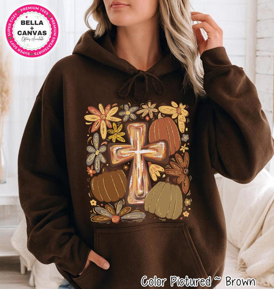 Autumn Floral Cross Shirt – product photo 2