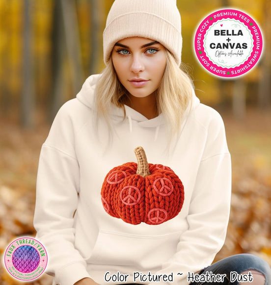 Peace Sign Knit-Look Pumpkin Shirt – product photo 2