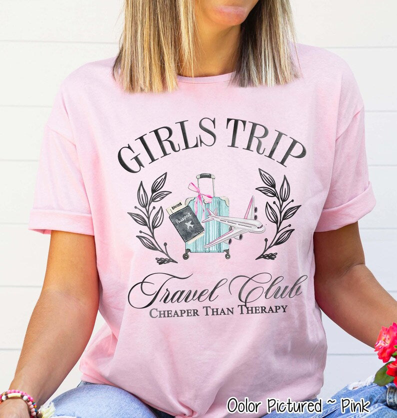 Watercolor Girls Trip Sweater Travel Club Vacation Shirt Weekend Trip T Shirt Bachelorette Gift For Her Group Travel Tee Summer Vacay Hoodie image 3