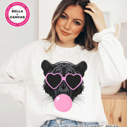 Preppy Bubble Blowing Panther Mascot Team Sweatshirt, Cute Mascot Sweater, School Team Tee, Favorite Panthers Team Shirt, School Logo Hoody image 1