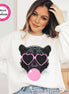 Preppy Bubble Blowing Panther Mascot Team Sweatshirt, Cute Mascot Sweater, School Team Tee, Favorite Panthers Team Shirt, School Logo Hoody image 1