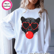 Preppy Bubble Blowing Panther Mascot Team Sweatshirt, Cute Mascot Sweater, School Team Tee, Favorite Panthers Team Shirt, School Logo Hoody image 1