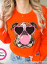 Preppy Bubble Blowing Bulldog Mascot Team Sweatshirt, Cute Mascot Sweater, School Team Tee, Favorite Bulldog Team Shirt, School Logo Hoodie image 1