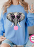 Preppy Bubble Blowing Elephant Mascot Team Sweatshirt, Cute Mascot Sweater, School Team Tee, Favorite BAMA Team Shirt, School Logo Hoodie image 1