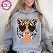 Preppy Bubble Blowing Tigers Mascot Team Sweatshirt, Cute Tigers Mascot Sweater, School Team Tee, Favorite Tigers Team Shirt,School Logo Tee image 2