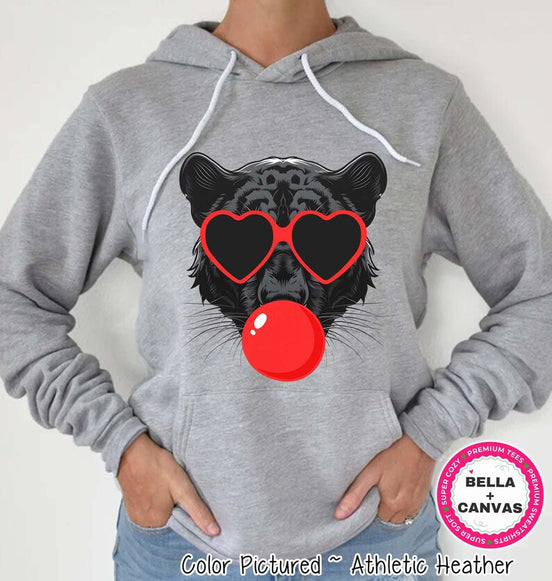 Preppy Bubble Blowing Panther Mascot Team Sweatshirt, Cute Mascot Sweater, School Team Tee, Favorite Panthers Team Shirt, School Logo Hoody image 2