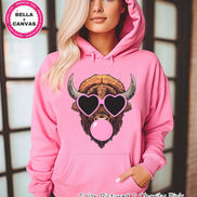 Preppy Bubble Blowing Buffalo Mascot Team Sweatshirt, Cute Mascot Sweater, School Team Tee, Favorite Bison Team Shirt, School Logo Hoody image 2