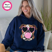 Preppy Bubble Blowing Bulldog Mascot Team Sweatshirt, Cute Mascot Sweater, School Team Tee, Favorite Bulldog Team Shirt, School Logo Hoodie image 2
