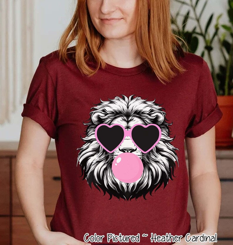 Preppy Bubble Blowing Lions Mascot Team Sweatshirt, Cute Lion Mascot Sweater, School Team Tee, Favorite Team Shirt, School Logo Hoodie image 2