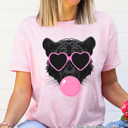 Preppy Bubble Blowing Panther Mascot Team Sweatshirt, Cute Mascot Sweater, School Team Tee, Favorite Panthers Team Shirt, School Logo Hoody image 3
