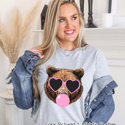 Preppy Bubble Blowing Bear Mascot Team Sweatshirt, Cute Grizzly Mascot Sweater, School Team Tee, Favorite Bears Team Shirt,School logo shirt image 3