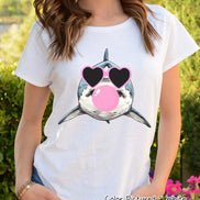 Preppy Bubble Blowing Sharks Mascot Team Sweatshirt, Cute Mascot Sweater, School Team Tee, Favorite Sharks Team Shirt, School Logo Hoodie image 3
