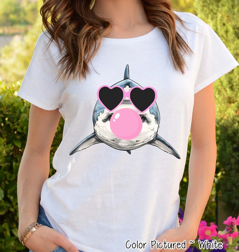 Preppy Bubble Blowing Sharks Mascot Team Sweatshirt, Cute Mascot Sweater, School Team Tee, Favorite Sharks Team Shirt, School Logo Hoodie image 3