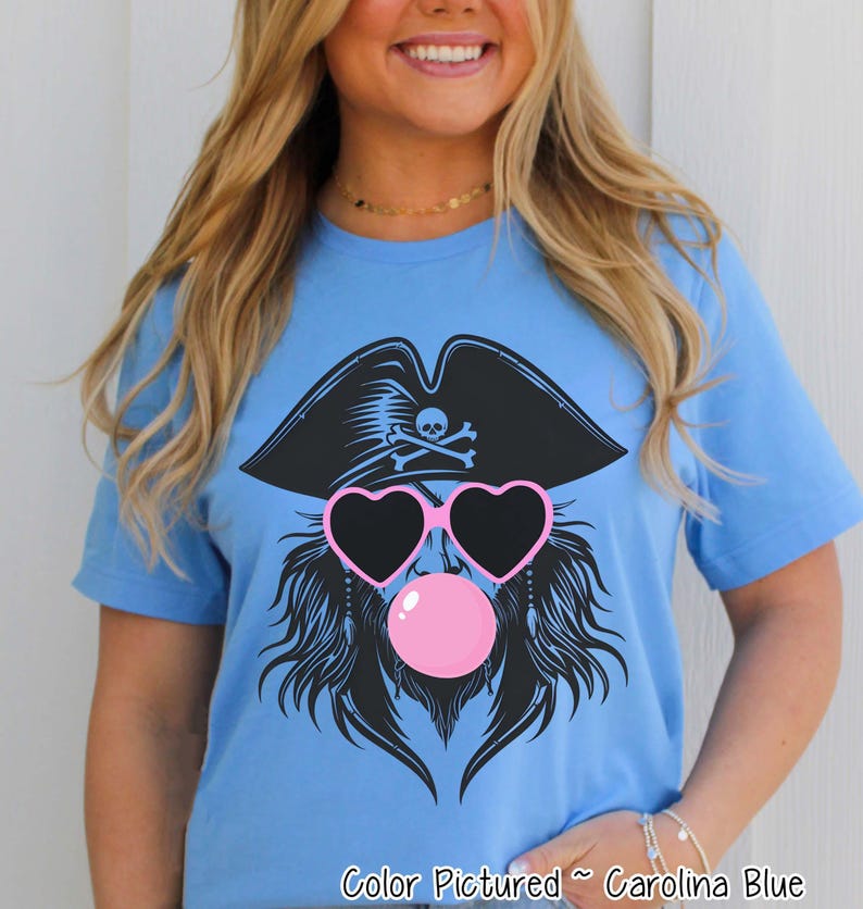 Preppy Bubble Blowing Pirates Mascot Team Sweatshirt, Cute Raiders Mascot Sweater, School Team Tee, Favorite Team Shirt, School Logo Tee image 3
