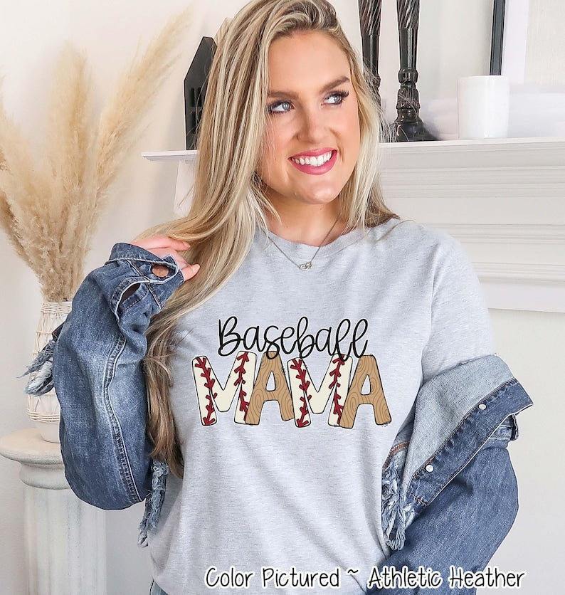 Baseball Mom Shirt, Casual Comfort Colors Baseball Mama Tee, Game Day Sweatshirt, Trendy Baseball Mom Hoodie, Team Mom Gift, Sports Mom S1 image 2
