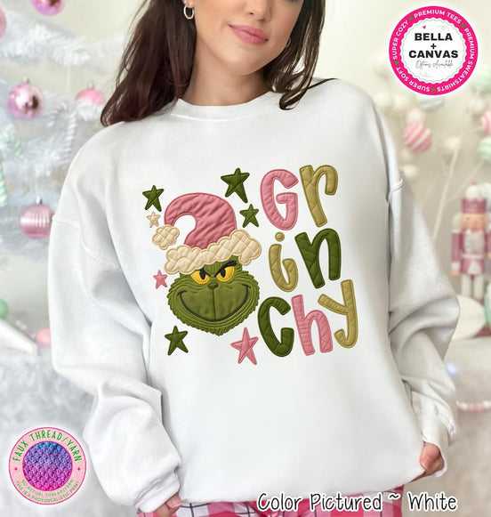Pink and Green Quilted-Look Grinchy Shirt – product photo 1