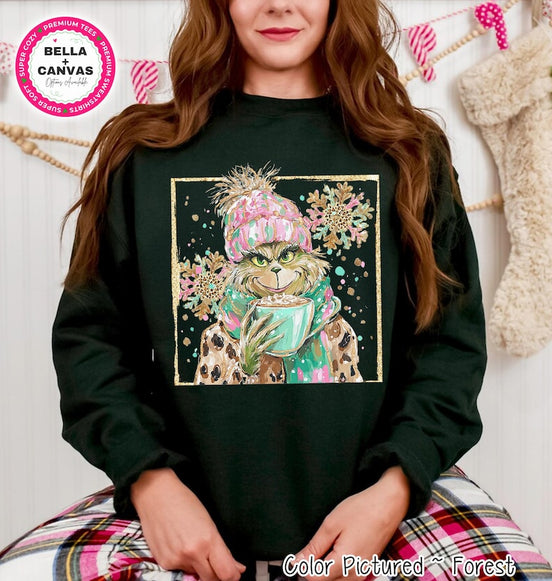 Grinch Leopard Coat Christmas Shirt – product photo 1