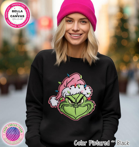 Grinch Christmas Lights Yarn-Look Shirt – product photo 1
