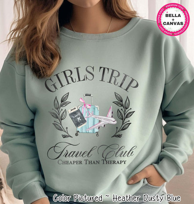 Watercolor Girls Trip Sweater Travel Club Vacation Shirt Weekend Trip T Shirt Bachelorette Gift For Her Group Travel Tee Summer Vacay Hoodie image 1