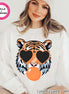 Preppy Bubble Blowing Tigers Mascot Team Sweatshirt, Cute Tigers Mascot Sweater, School Team Tee, Favorite Tigers Team Shirt,School Logo Tee image 1