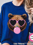Preppy Bubble Blowing Bear Mascot Team Sweatshirt, Cute Grizzly Mascot Sweater, School Team Tee, Favorite Bears Team Shirt,School logo shirt image 1