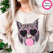 Preppy Bubble Blowing Wildcats Mascot Team Sweatshirt, Cute Mascot Sweater, School Team Tee, Favorite Bobcats Team Shirt, School Logo Hoodie image 1