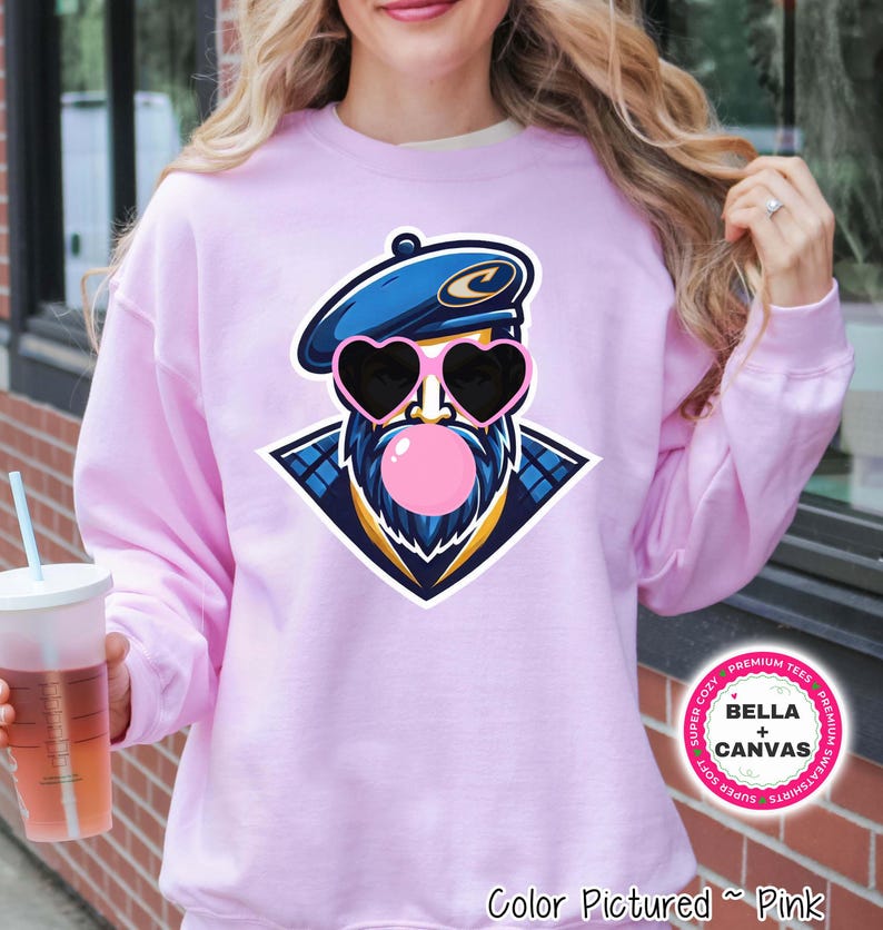 Preppy Bubble Blowing Highlander Mascot Team Sweatshirt, Cute Mascot Sweater, School Team Tee, Favorite Highlander Team Shirt, School Hoodie image 1