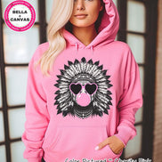 Preppy Bubble Blowing Indians Mascot Team Sweatshirt, Cute Raiders Mascot Sweater, School Team Tee, Favorite Team Shirt, School Logo Tee image 2