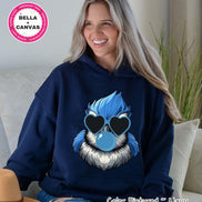 Preppy Bubble Blowing Blue Jay Mascot Team Sweatshirt, Cute Blue Bird Mascot Sweater, School Team Tee, Favorite Team Shirt, School Logo Tee image 2