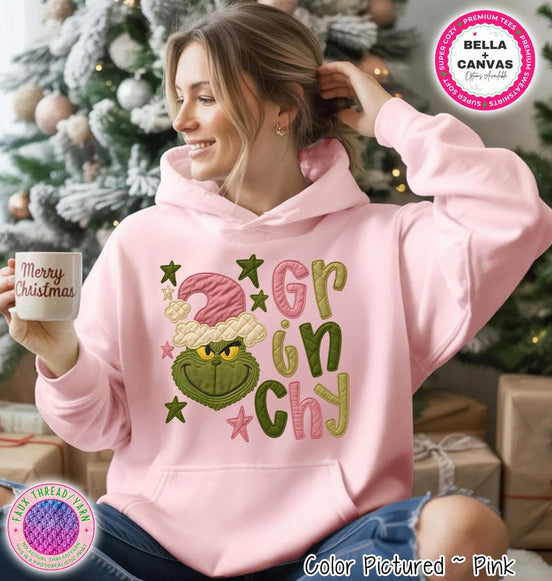 Pink and Green Quilted-Look Grinchy Shirt – product photo 2