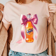 Coquette Fanta Sweatshirt, Pink Bow Orange Soda Shirt, Preppy Pink Bow Tee, Trendy Soda Tee, Fun Orange Fanta Lover Gift, Funny Soda Hoodie image 3