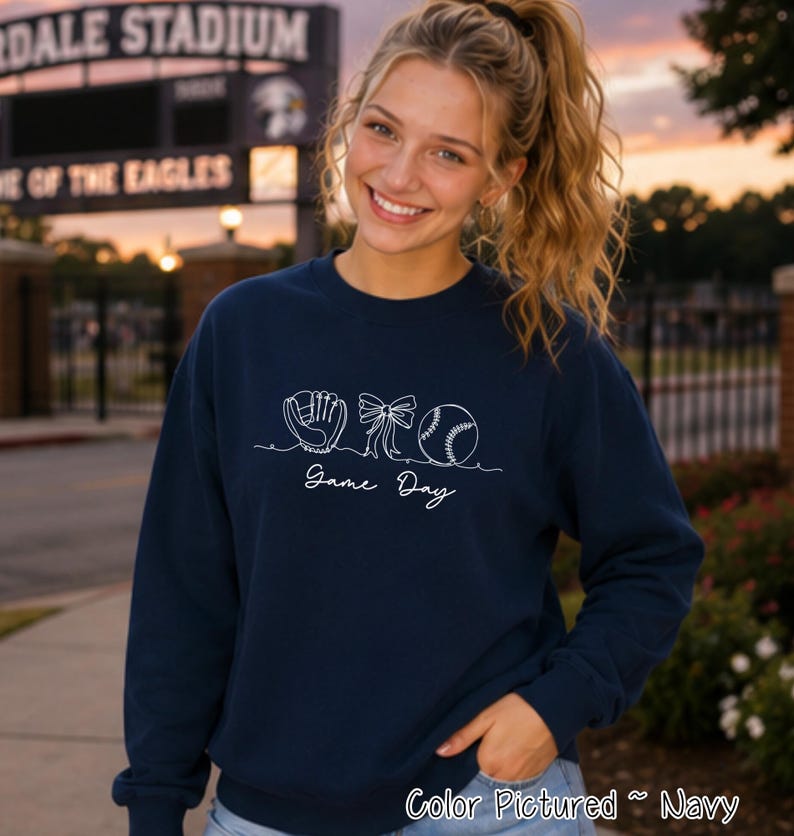 Baseball Softball Game Day Shirt, Baseball Mom Tee, Softball Fan Sweatshirt, Sports Mom Hoodie Gift image 3