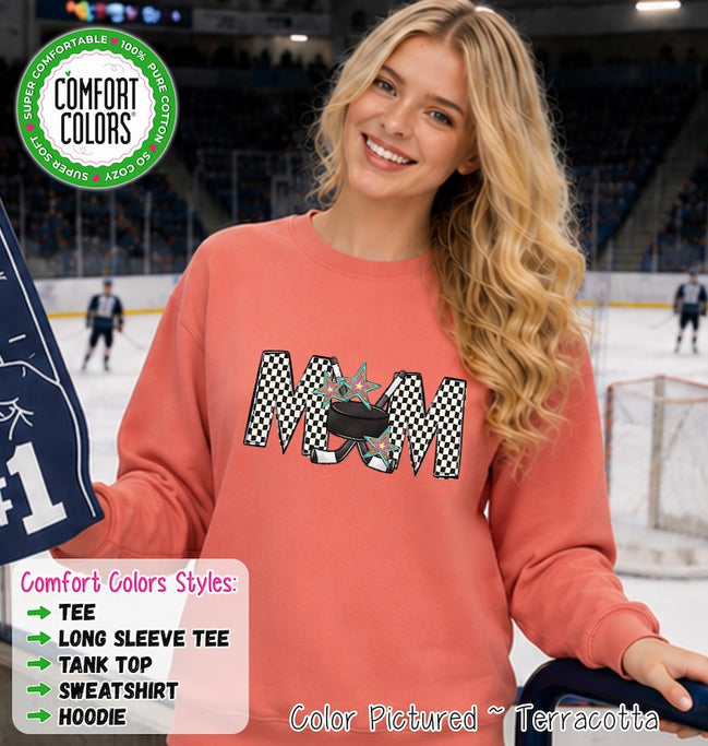 Hockey Mom Shirt, Comfort Colors Tee, Hockey Mama Sweatshirt, Hockey Game Day Shirt, Team Mom Hoodie Gift image 1