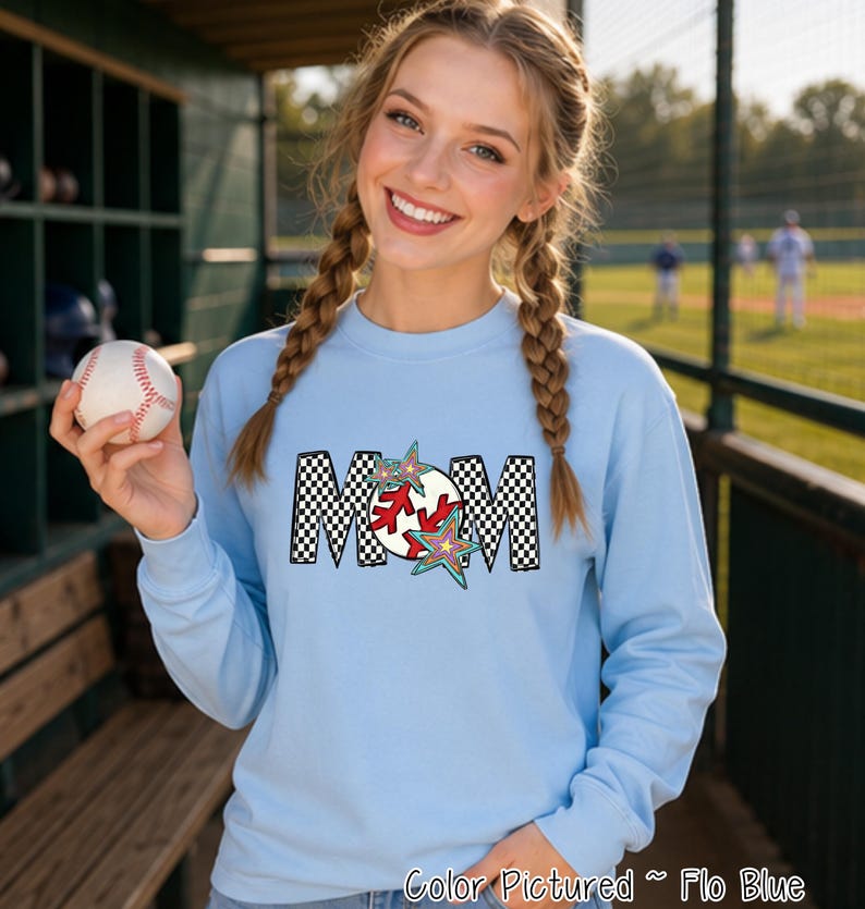 Baseball Mom Shirt, Comfort Colors Tee, Baseball Mom Gift, Game Day Shirt, Team Mom Sweatshirt, Hoodie, Baseball Fan image 3
