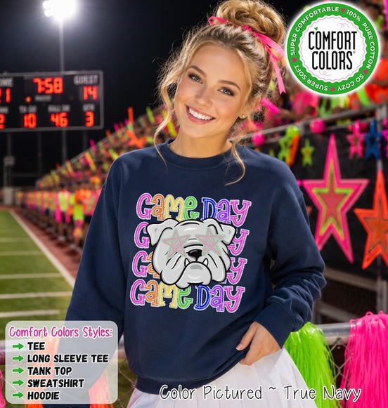 Bulldog Game Day Shirt, Bulldog School Spirit Shirt, Comfort Colors Tee, Sweatshirt, Hoodie, Football, Cheer, Band Spirit Wear image 1