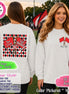 May include: A white long-sleeve sweatshirt featuring a red and black diamond pattern on the back with two red flags and the text Your School and Color Guard. The front left chest displays two small red flags with the text Your Text.