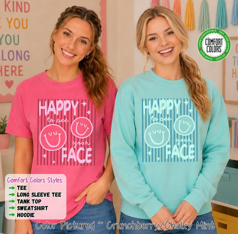 Groovy Happy to See Your Face Teacher Shirt