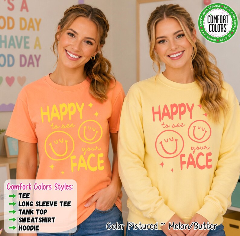 Retro Happy to See Your Face Teacher Shirt
