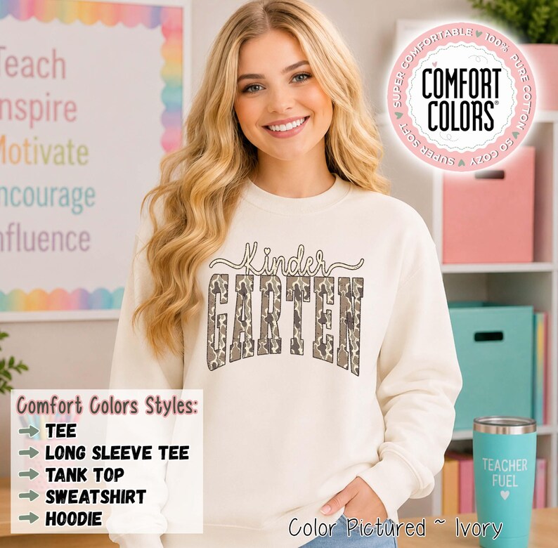 Kindergarten Camo Teacher Shirt