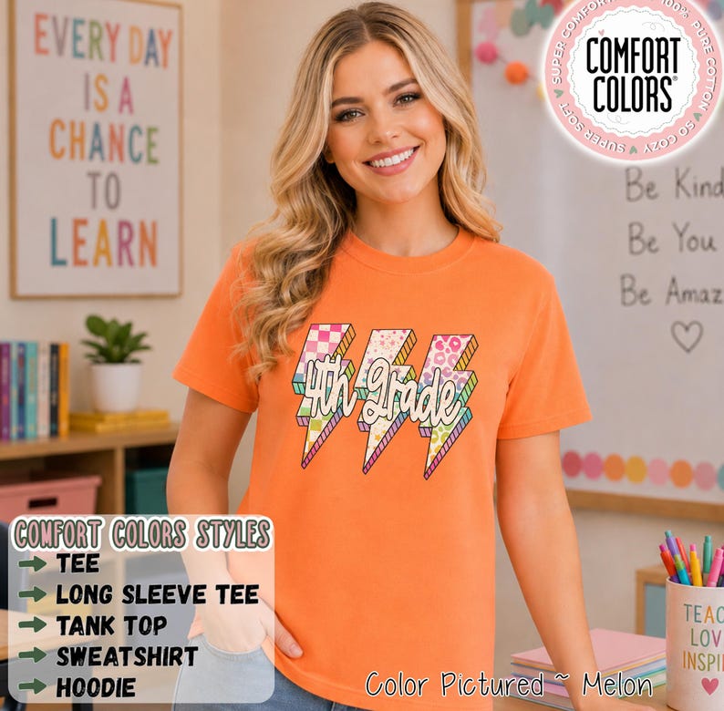 Retro 4th Grade Teacher Shirt