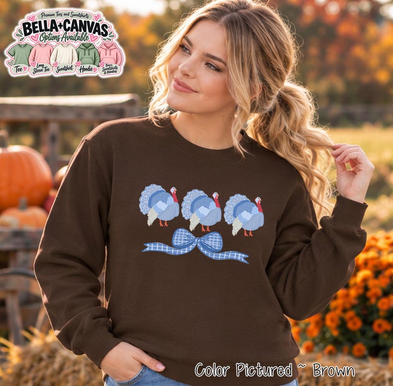 Blue Turkey Bow Thanksgiving Shirt - product view 1