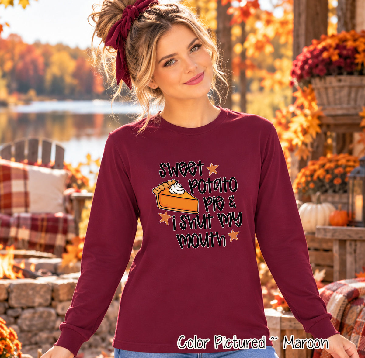 Sweet Potato Pie I Shut My Mouth Shirt — long sleeve product photo