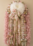 Handmade full size homecoming mum in soft pink cream gold and sage
