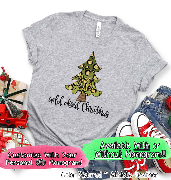 Monogrammed Wild About Christmas Tree Tee