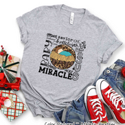 Baby Jesus Typography Word Art Christmas Tee